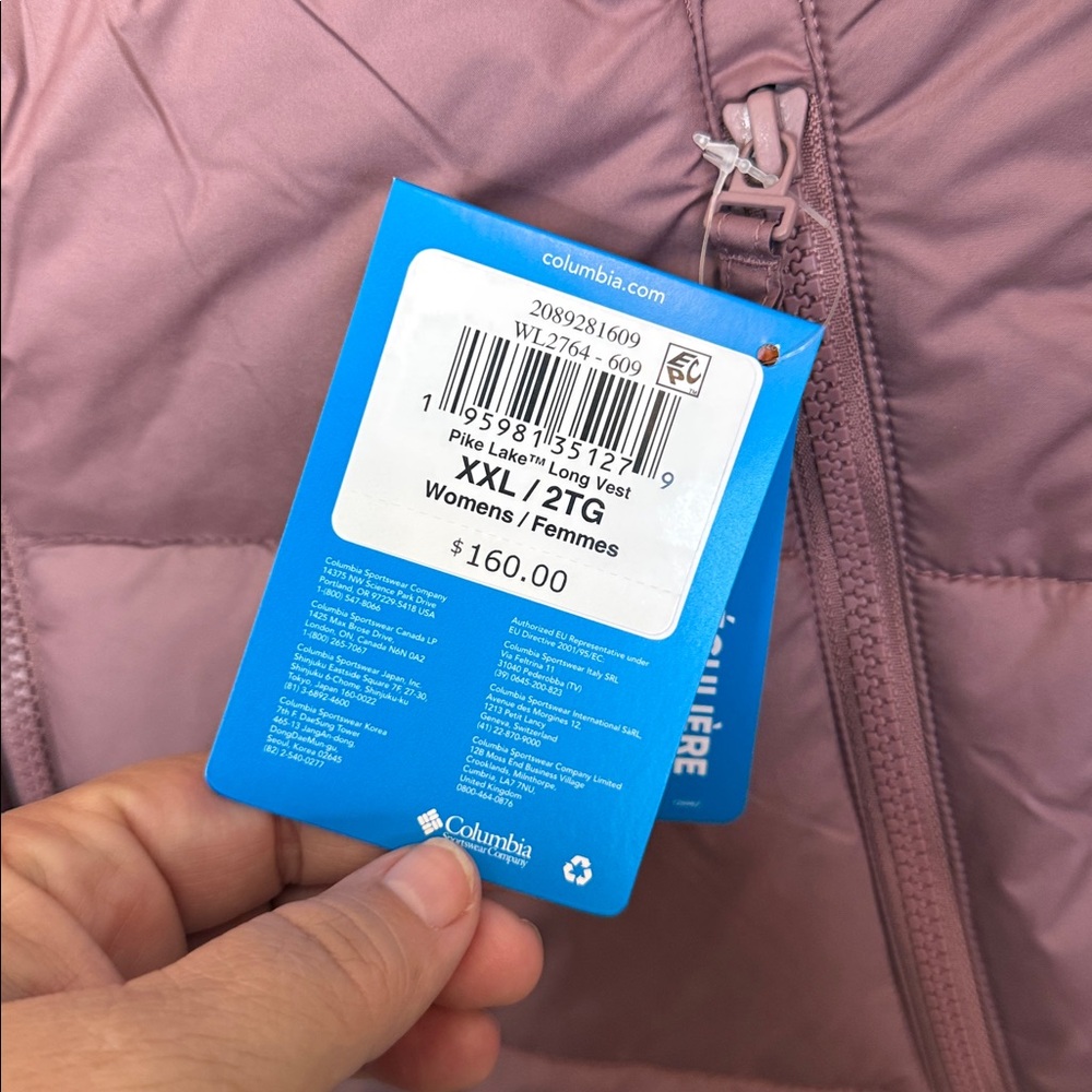 Columbia Pike Lake Long Vest Mauve Pink XXL - Picture 9 of 15